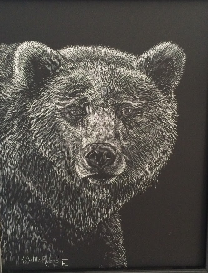 Grizzly Scratchboard